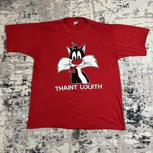 Vtg Looney Tunes T-Shirt Mens XL Sylvester Cat Warner Bros 1977 Single Stitch